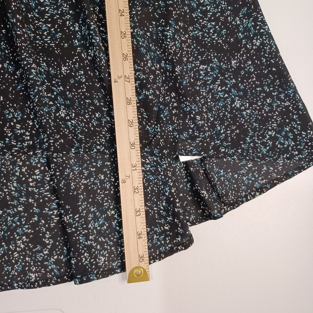 Women's Lane Bryant Black & Blue Floral Cinched Waist Lightweight Tunic Size 16 - Picture 5 of 11